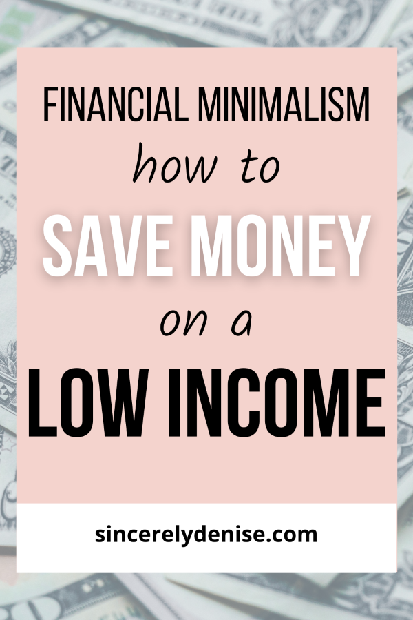how to save money on a low income