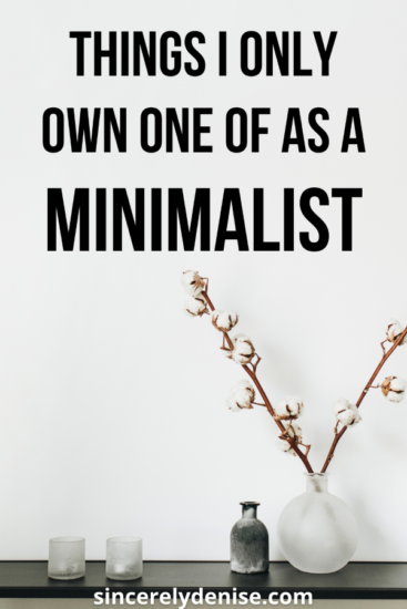 Things I Only Own One Of as a Minimalist - Sincerely, Denise